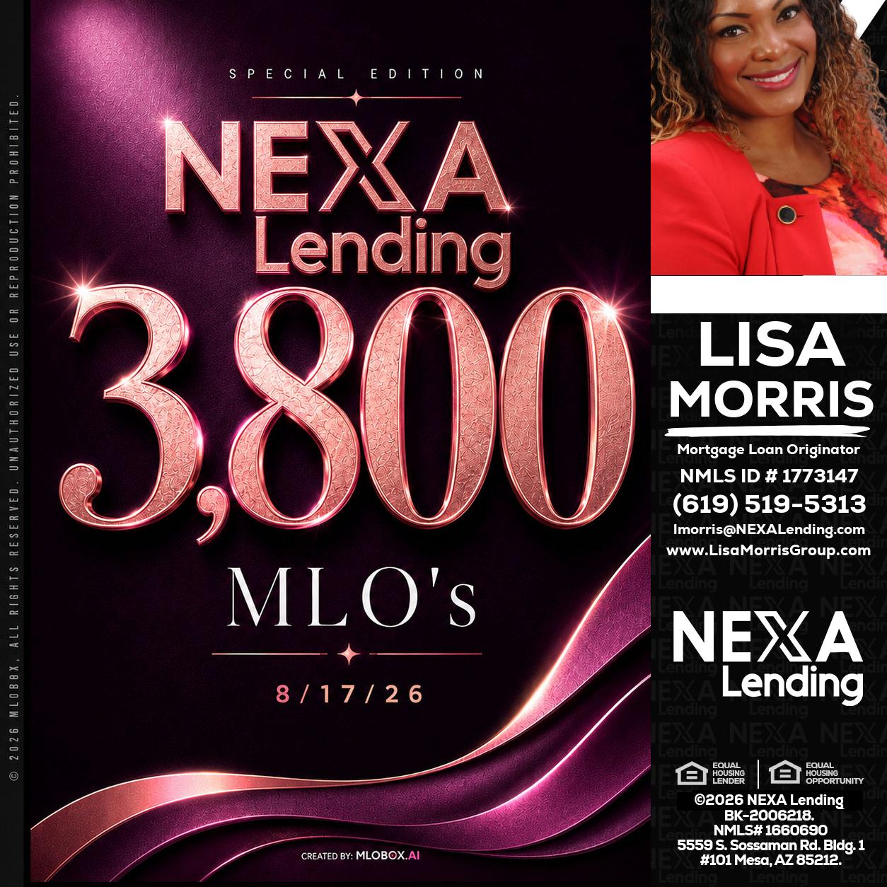 3800 MLOs - Lisa Morris -Mortgage Loan Officer
