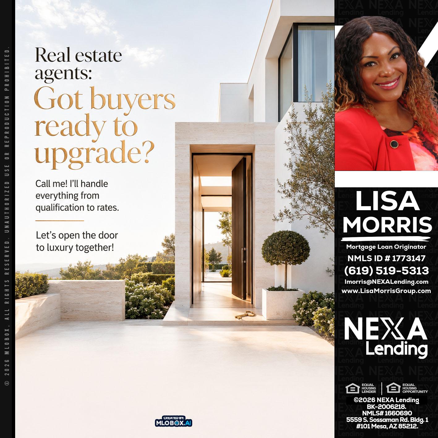 REAL ESTATE AGENTS - Lisa Morris -Mortgage Loan Officer