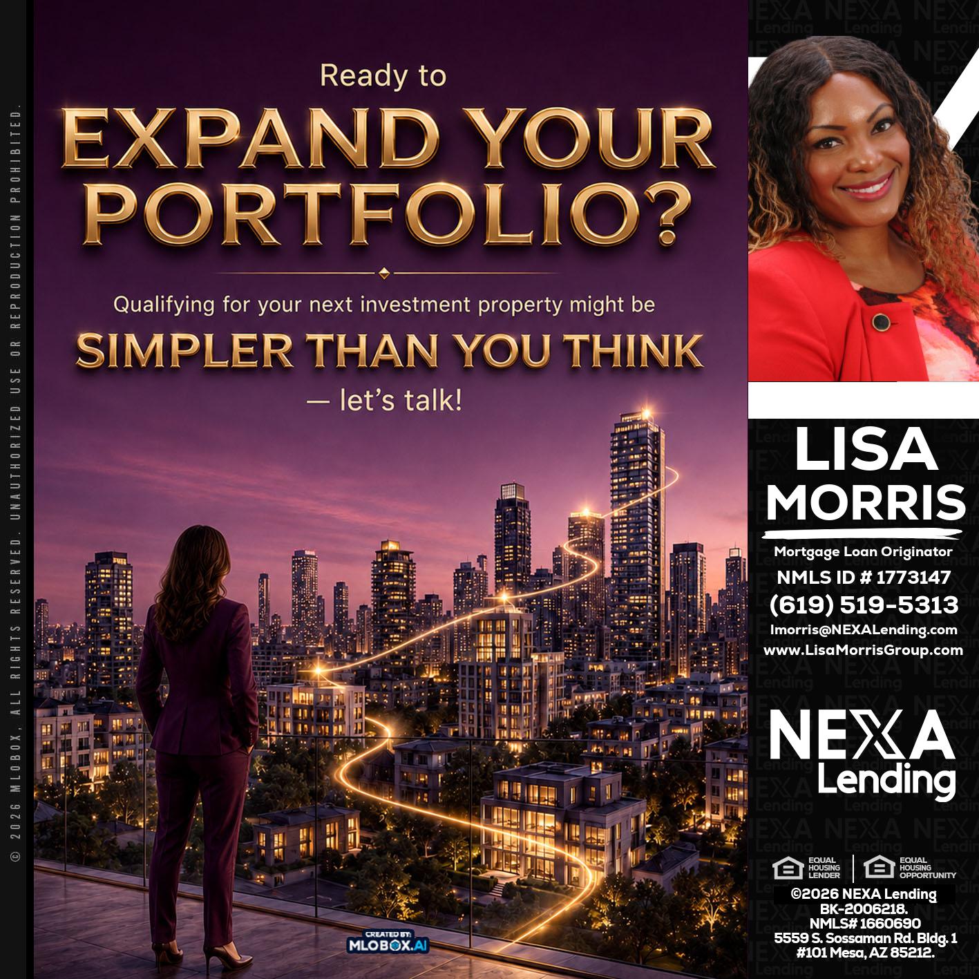 EXPAND YOUR PORTFOLIO - Lisa Morris -Mortgage Loan Officer