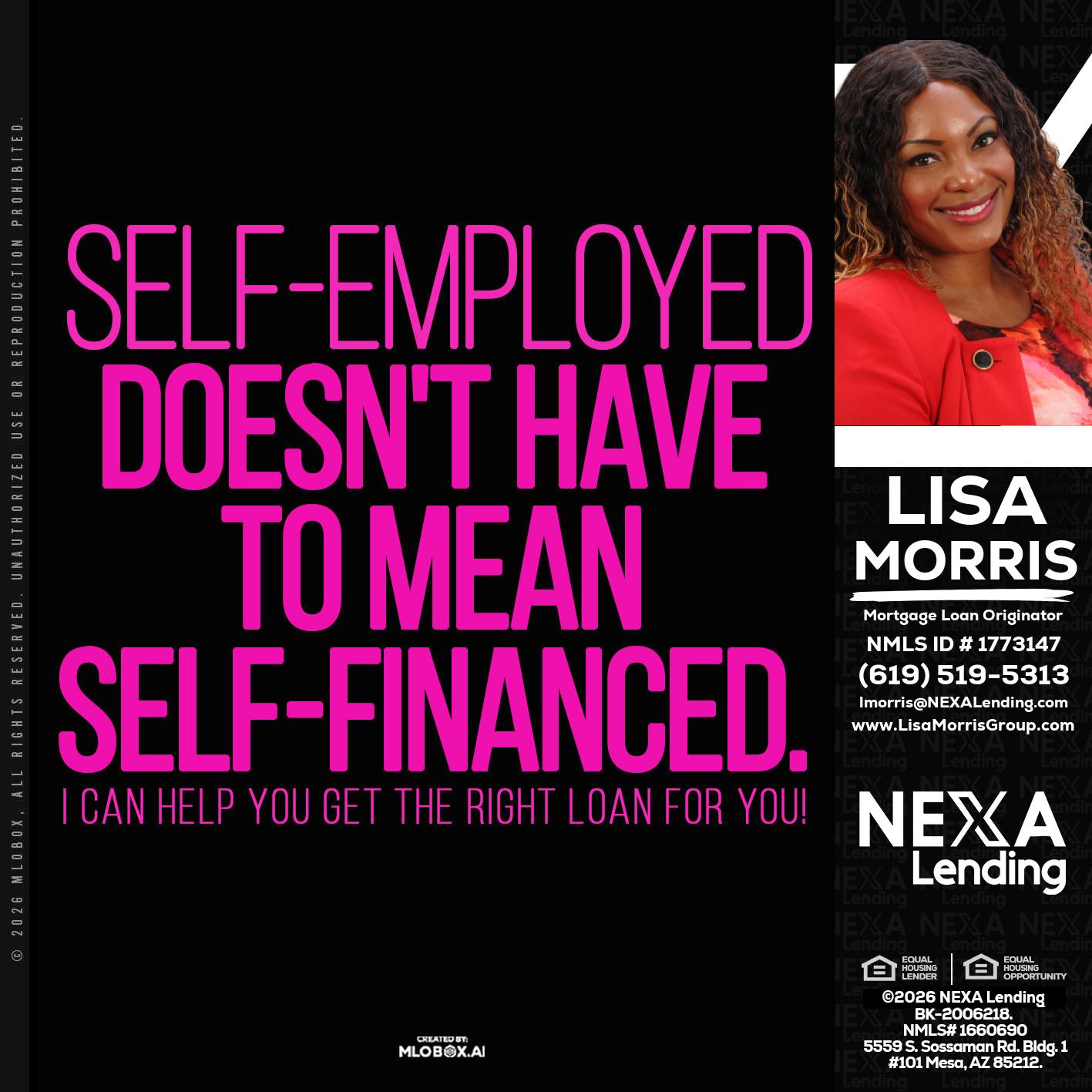 self employed - Lisa Morris -Mortgage Loan Officer