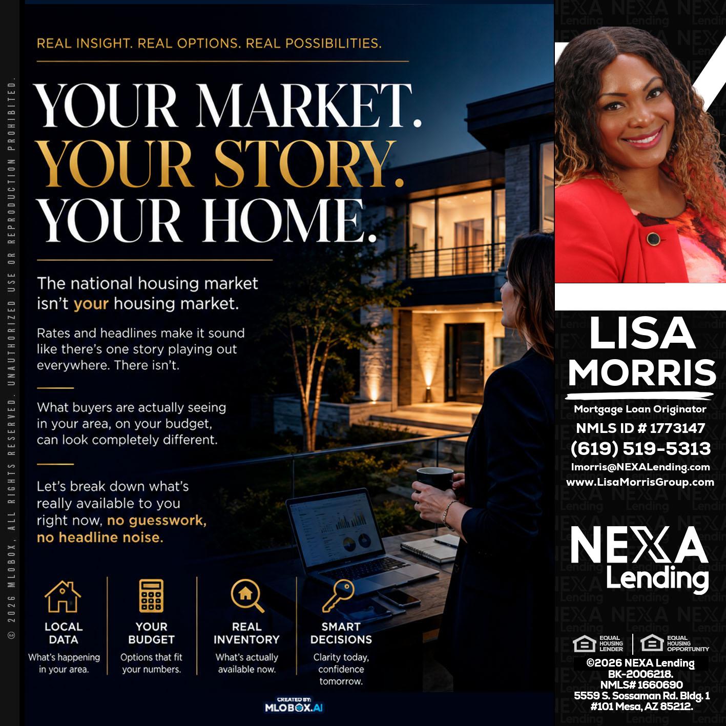 your market - Lisa Morris -Mortgage Loan Officer