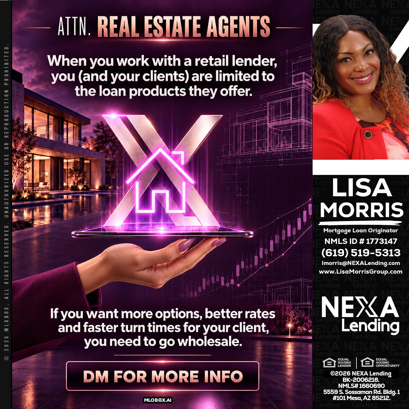 REAL ESTATE AGENTS - Lisa Morris -Mortgage Loan Officer