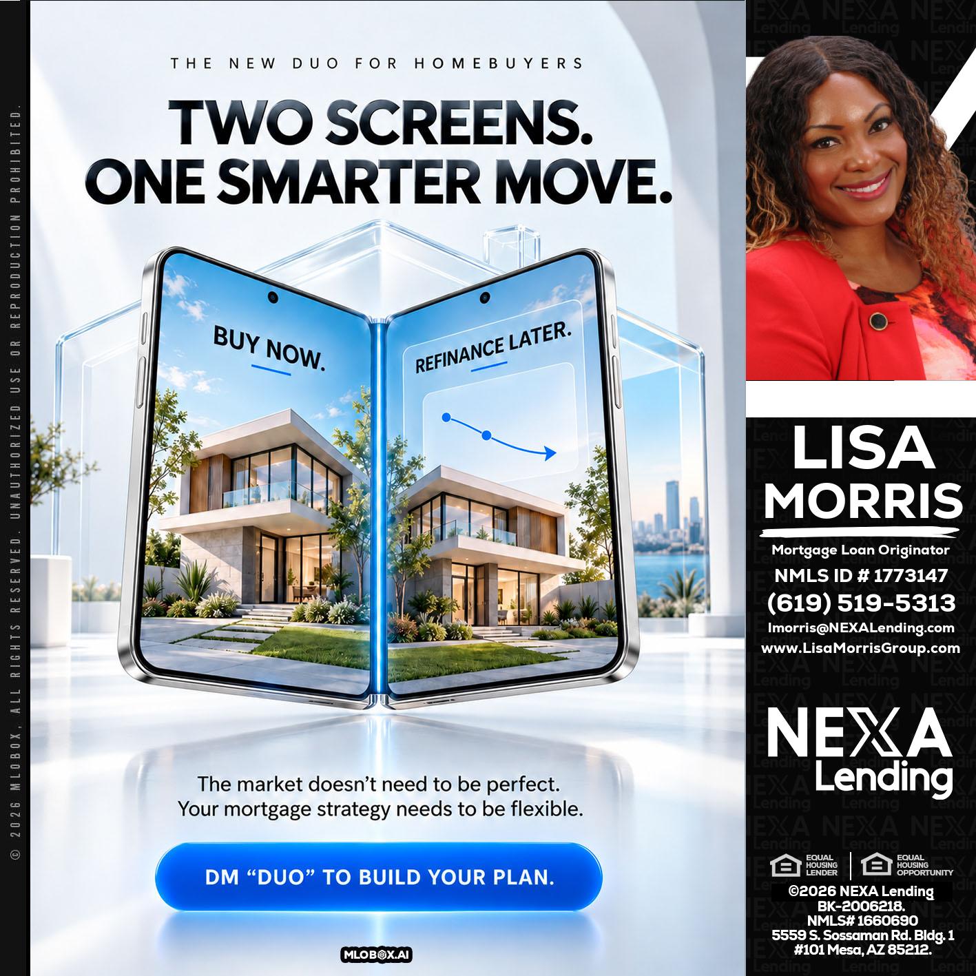 TWO SCREENS - Lisa Morris -Mortgage Loan Officer