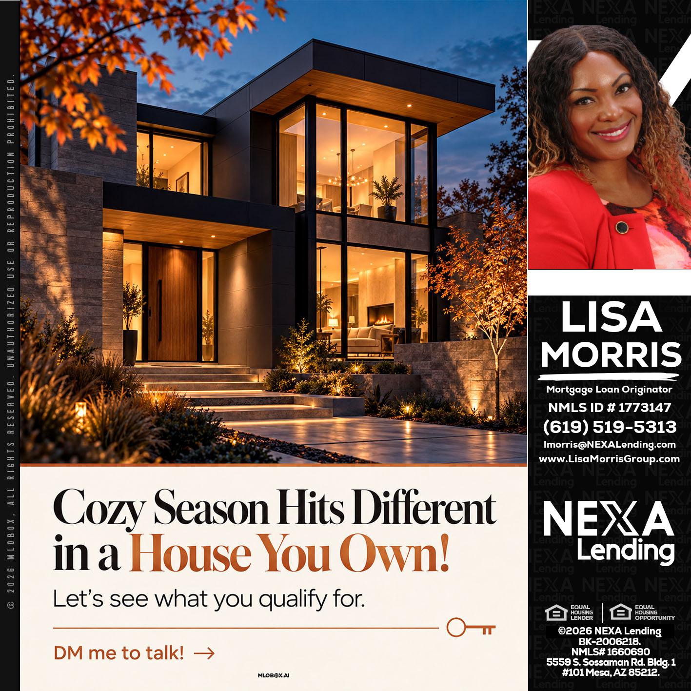 COZY SEASON - Lisa Morris -Mortgage Loan Officer