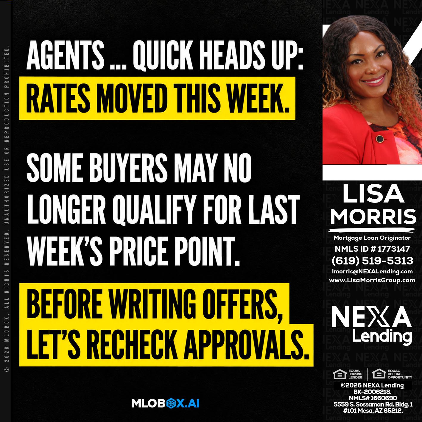 AGENTS QUICK - Lisa Morris -Mortgage Loan Officer