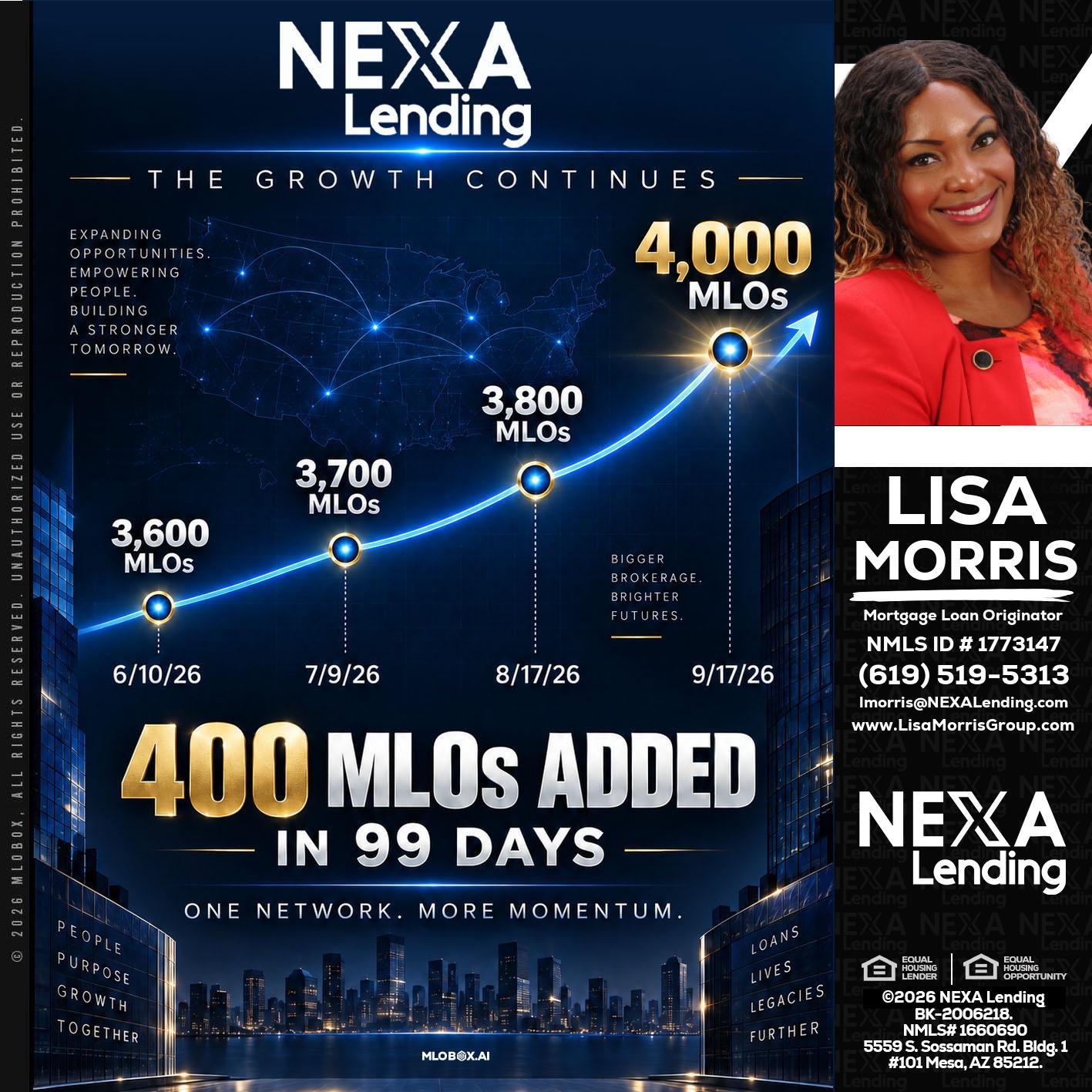 NEXA Lending 4000 MLOs - Lisa Morris -Mortgage Loan Officer