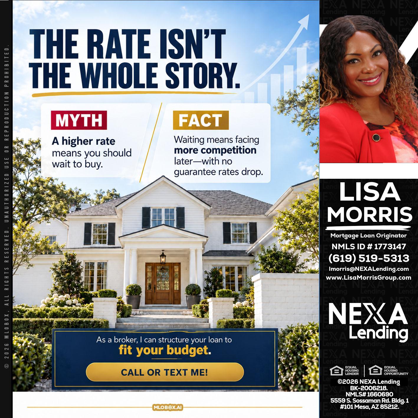 THE RATE ISNT - Lisa Morris -Mortgage Loan Officer