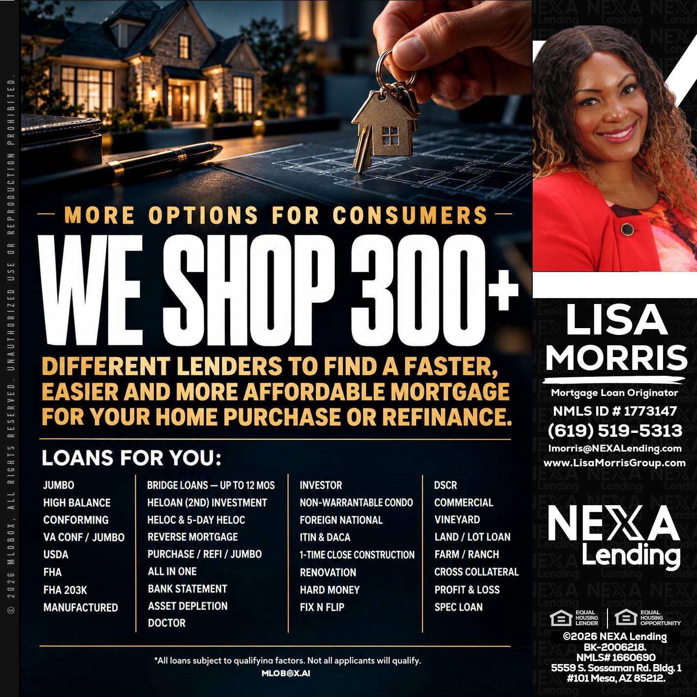 WE SHOP 300+ - Lisa Morris -Mortgage Loan Officer