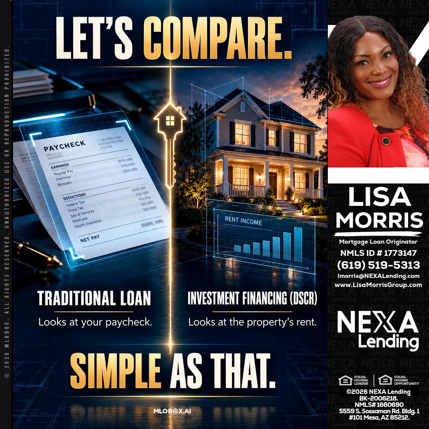 lets compare - Lisa Morris -Mortgage Loan Officer