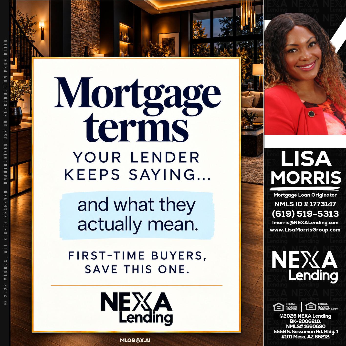 mortgage terms - Lisa Morris -Mortgage Loan Officer