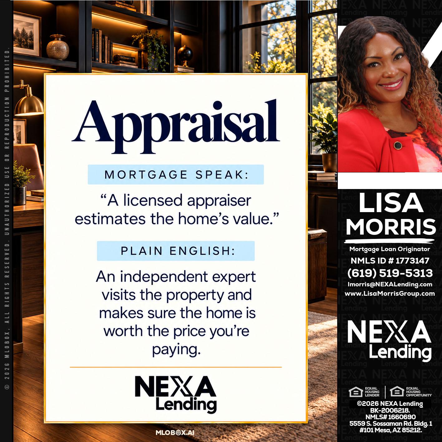 appraisal - Lisa Morris -Mortgage Loan Officer