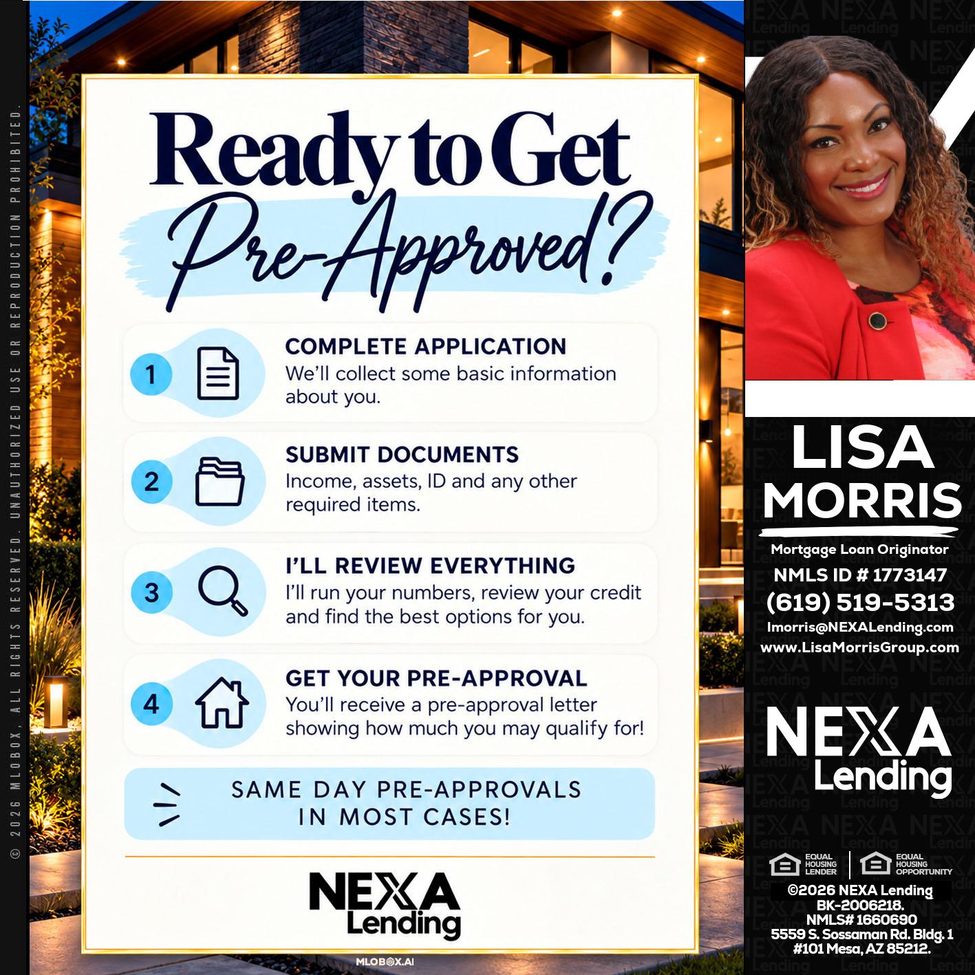 ready to get - Lisa Morris -Mortgage Loan Officer